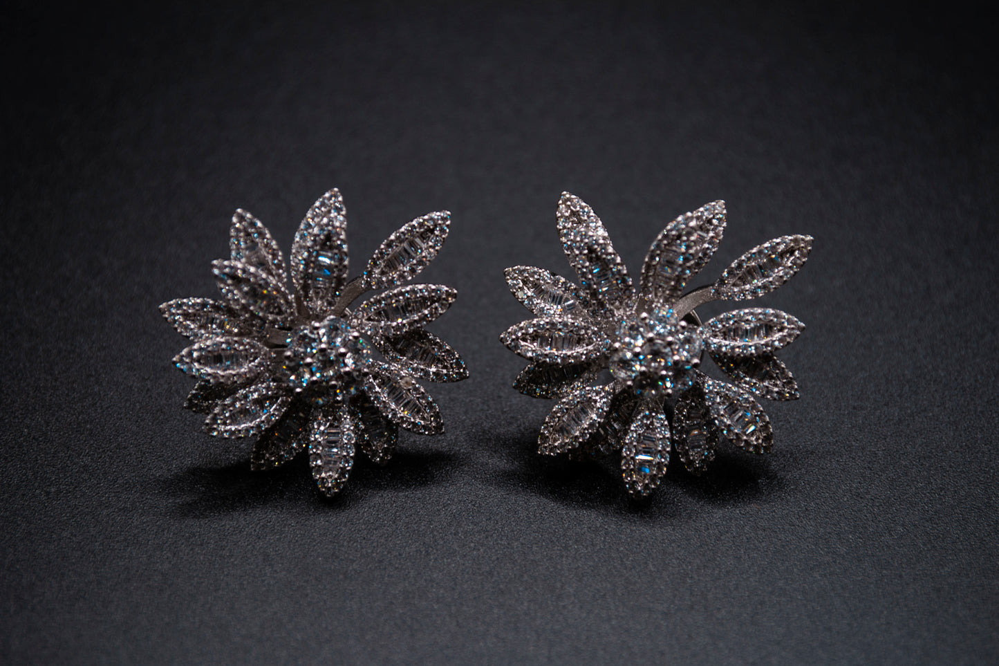Floral Diamond cut Earrings