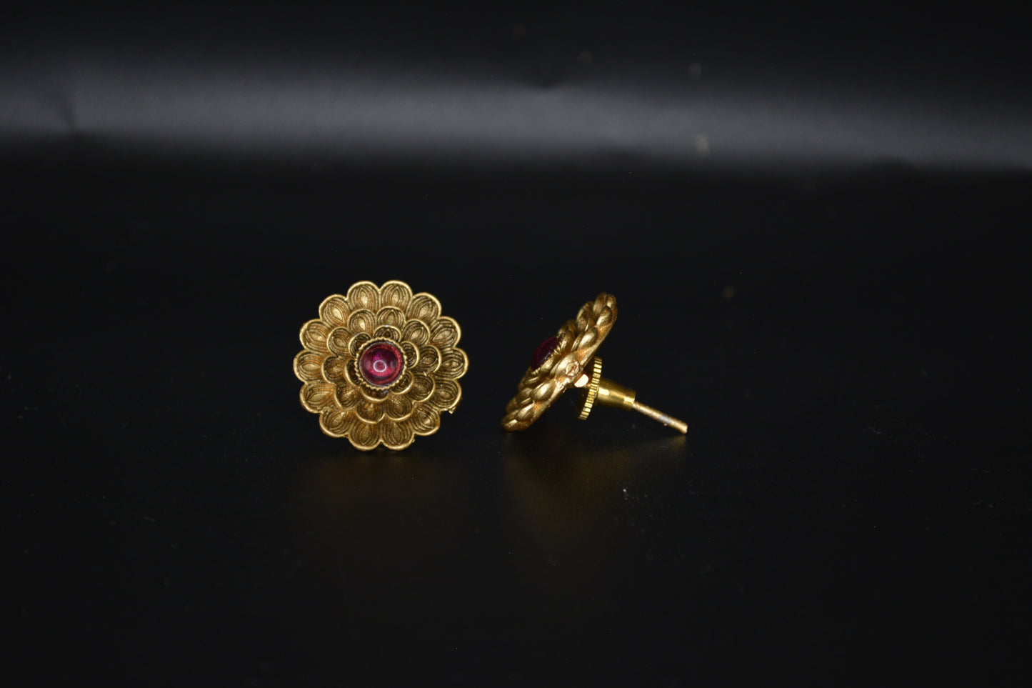 Traditional Gold Floral Earrings