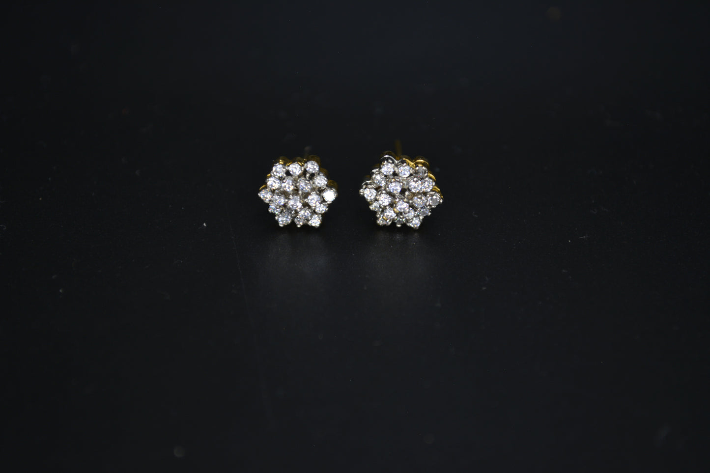 Diamond Cut Cluster Earrings