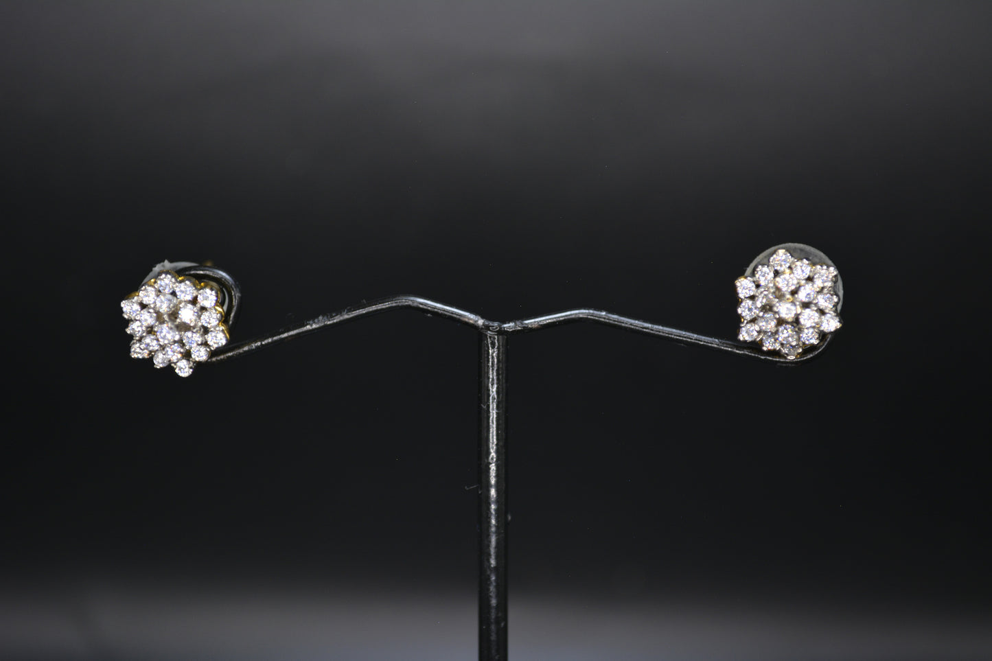 Diamond Cut Cluster Earrings