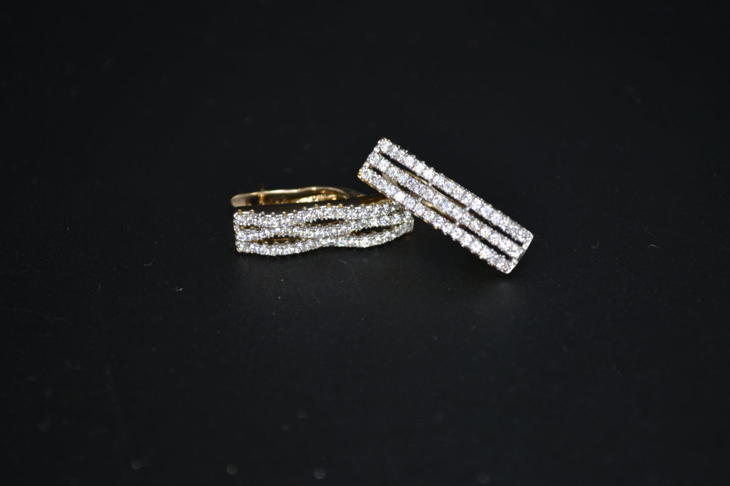 Luxurious Triple Row Hoop Earrings