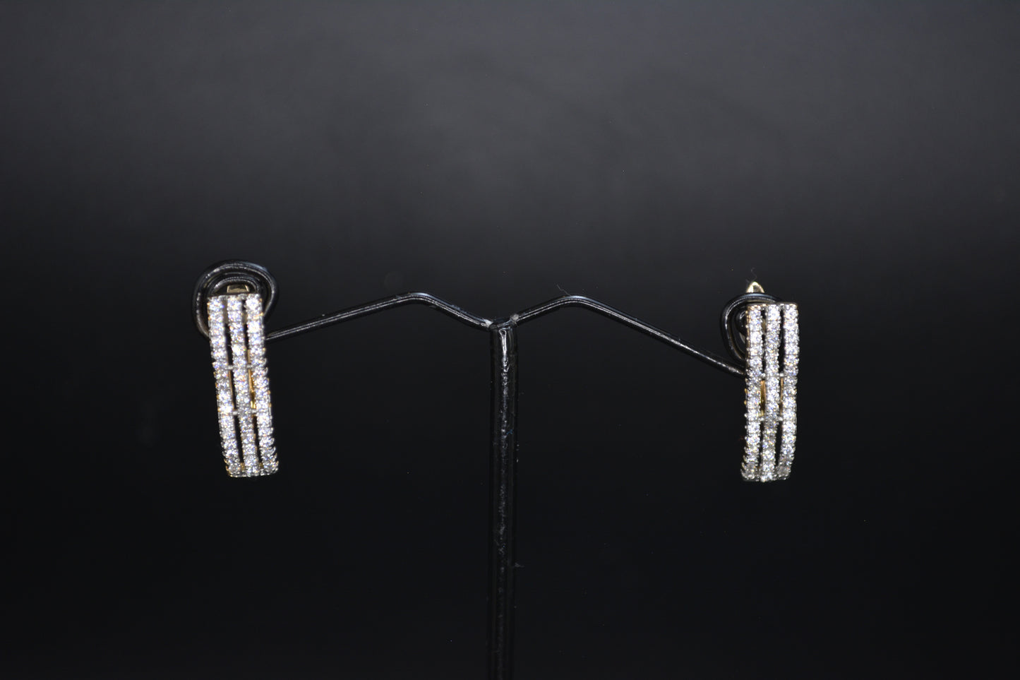 Luxurious Triple Row Hoop Earrings