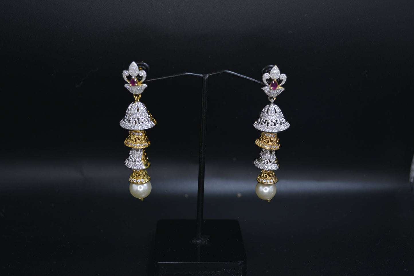 Traditional Pearl and Crystal Earrings