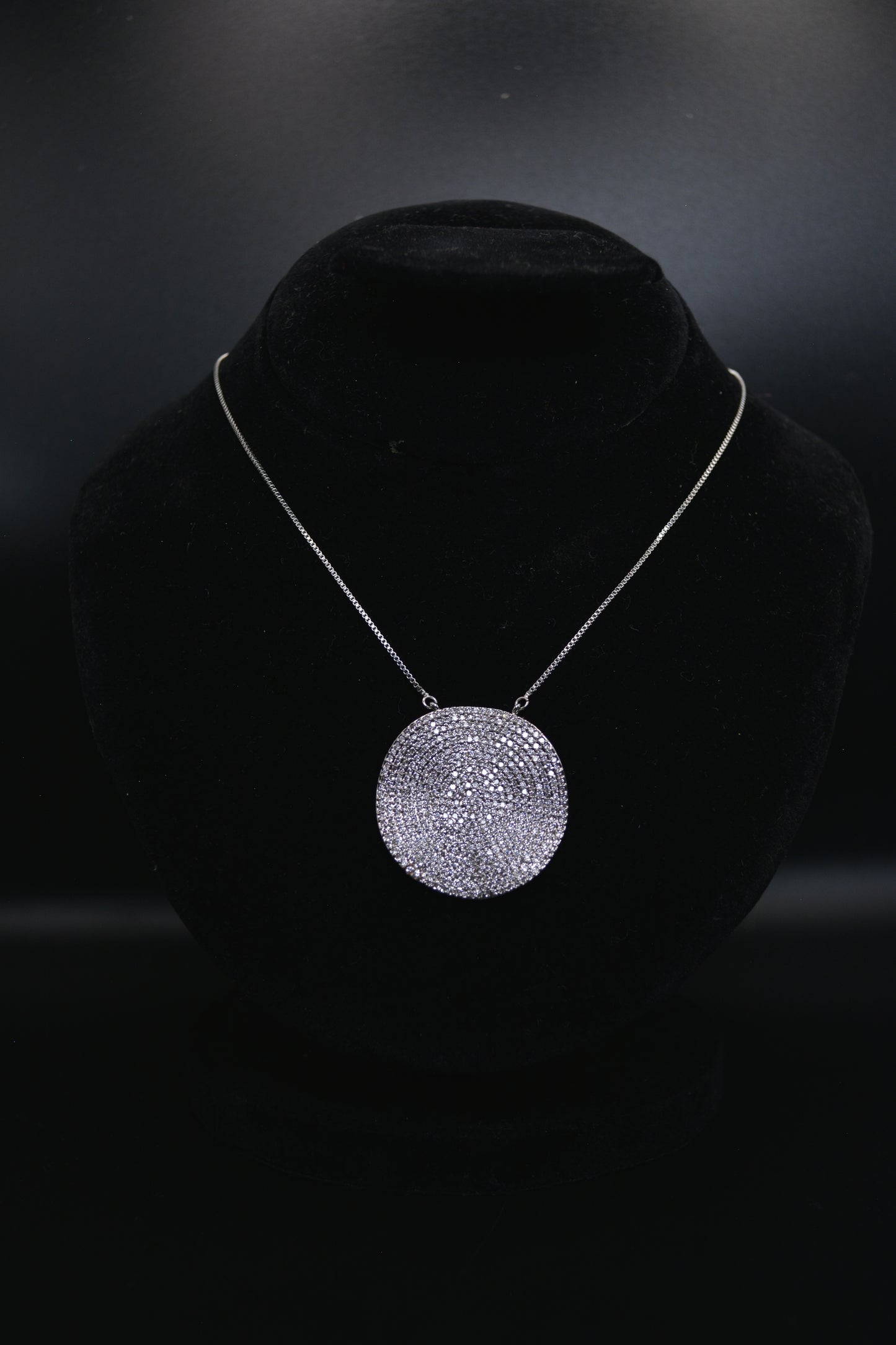 Crystal Disk Pendant Necklace