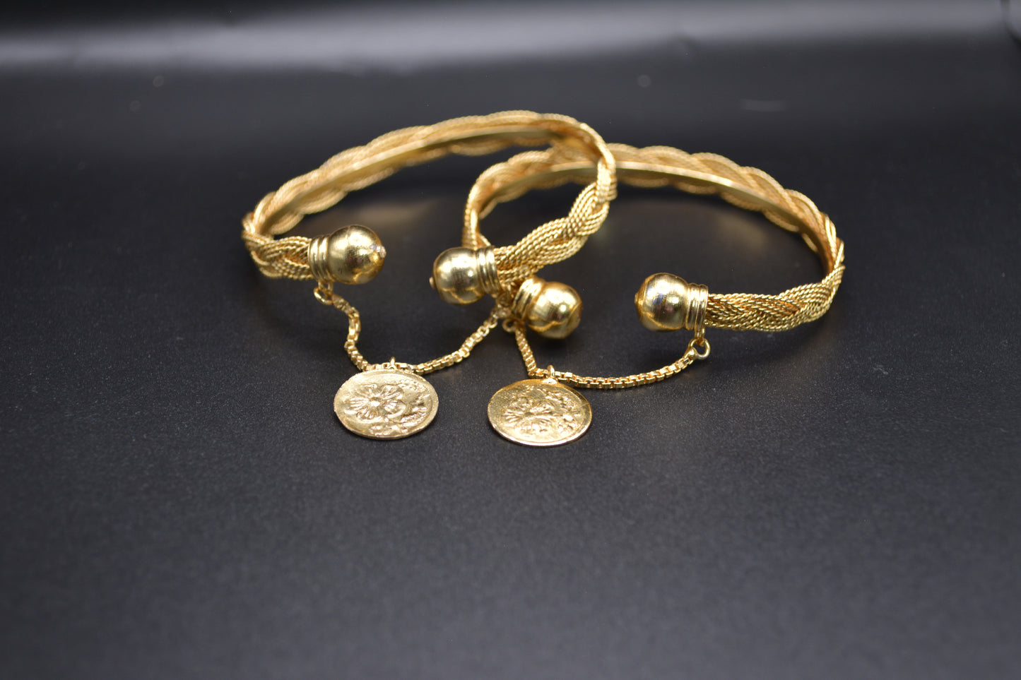 2 Piece Coin Bracelet (free Size Openable)