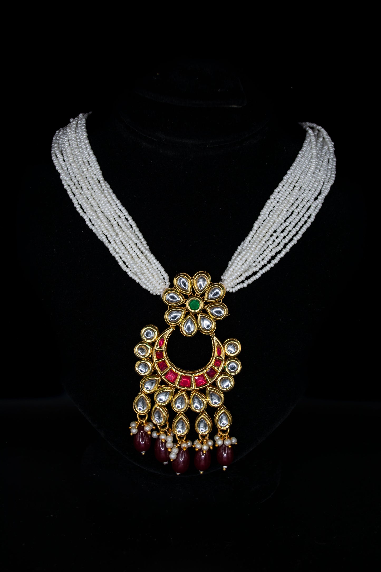 Minsa Kundan-Meenakari Pearl Set
