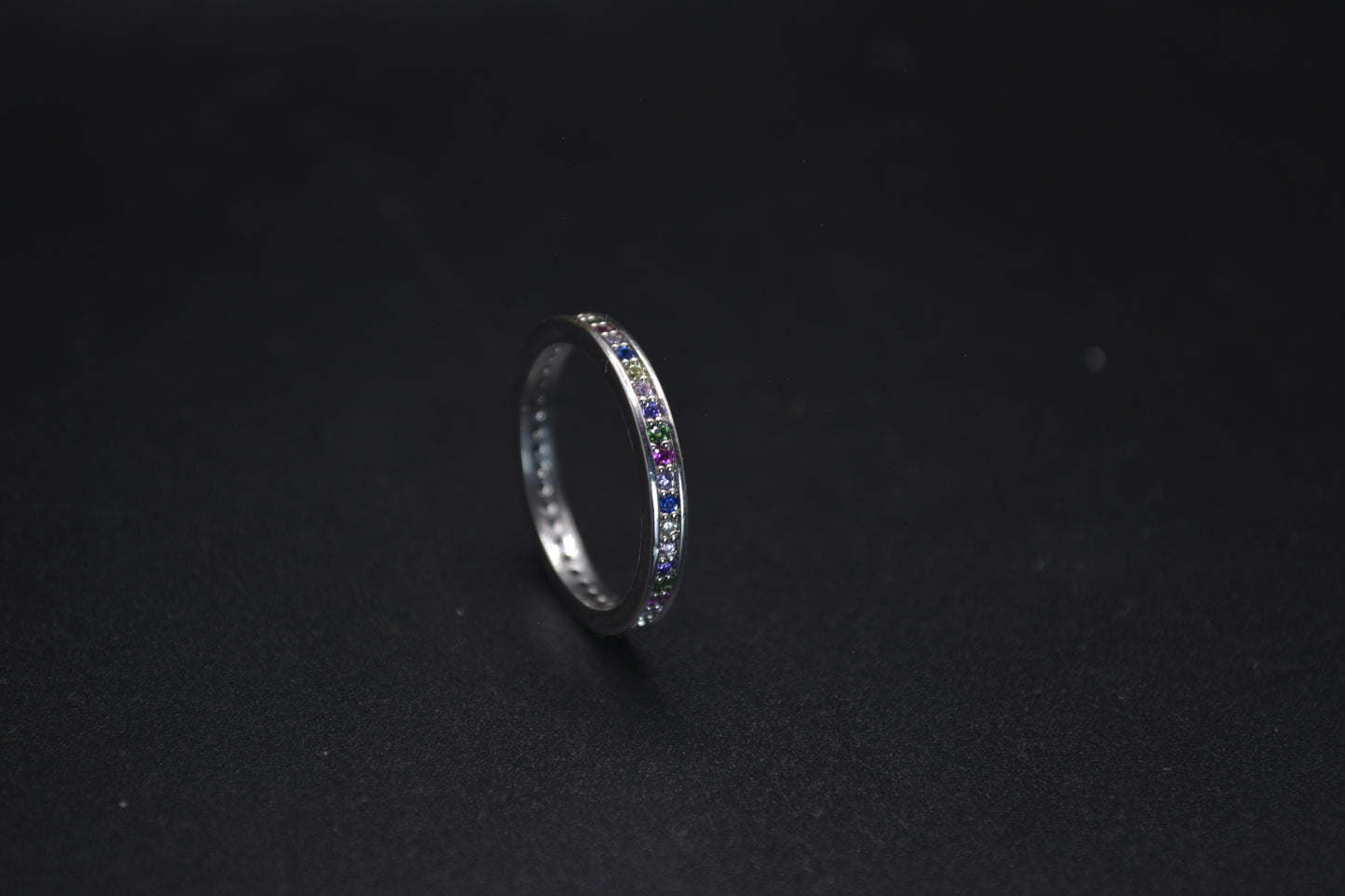 Multi-Gemstone Channel Ring