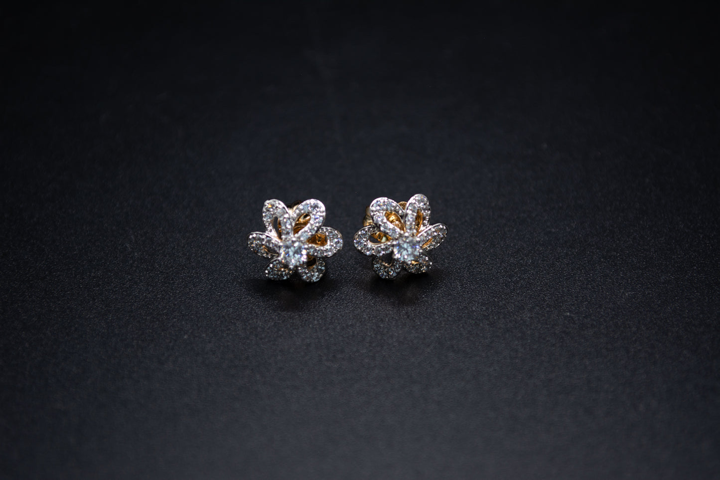 Little Flower Diamond Cut Earrings