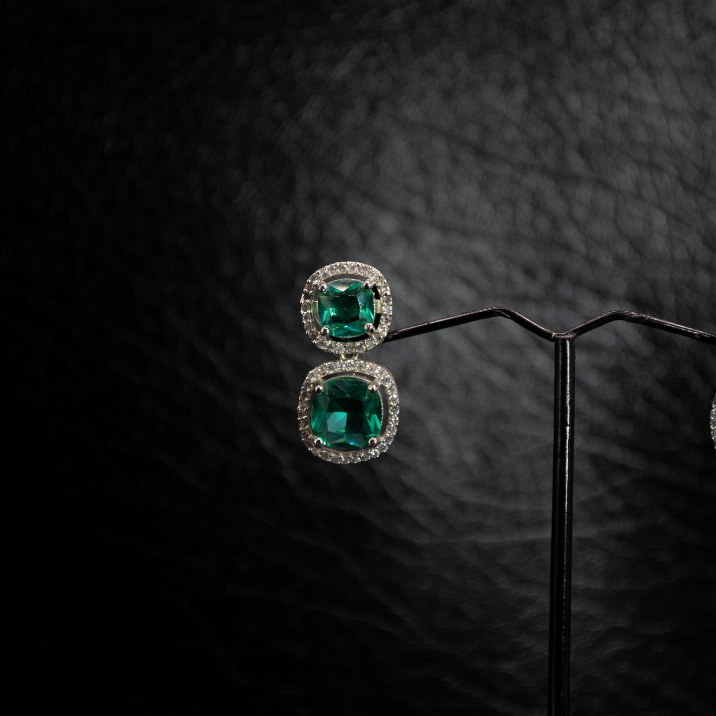 "Elegant Drop Earrings with Aqua Gemstones "