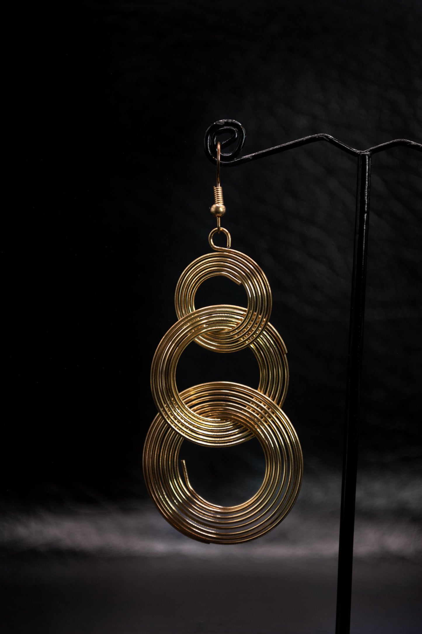 Gold Cascading Loop Earrings