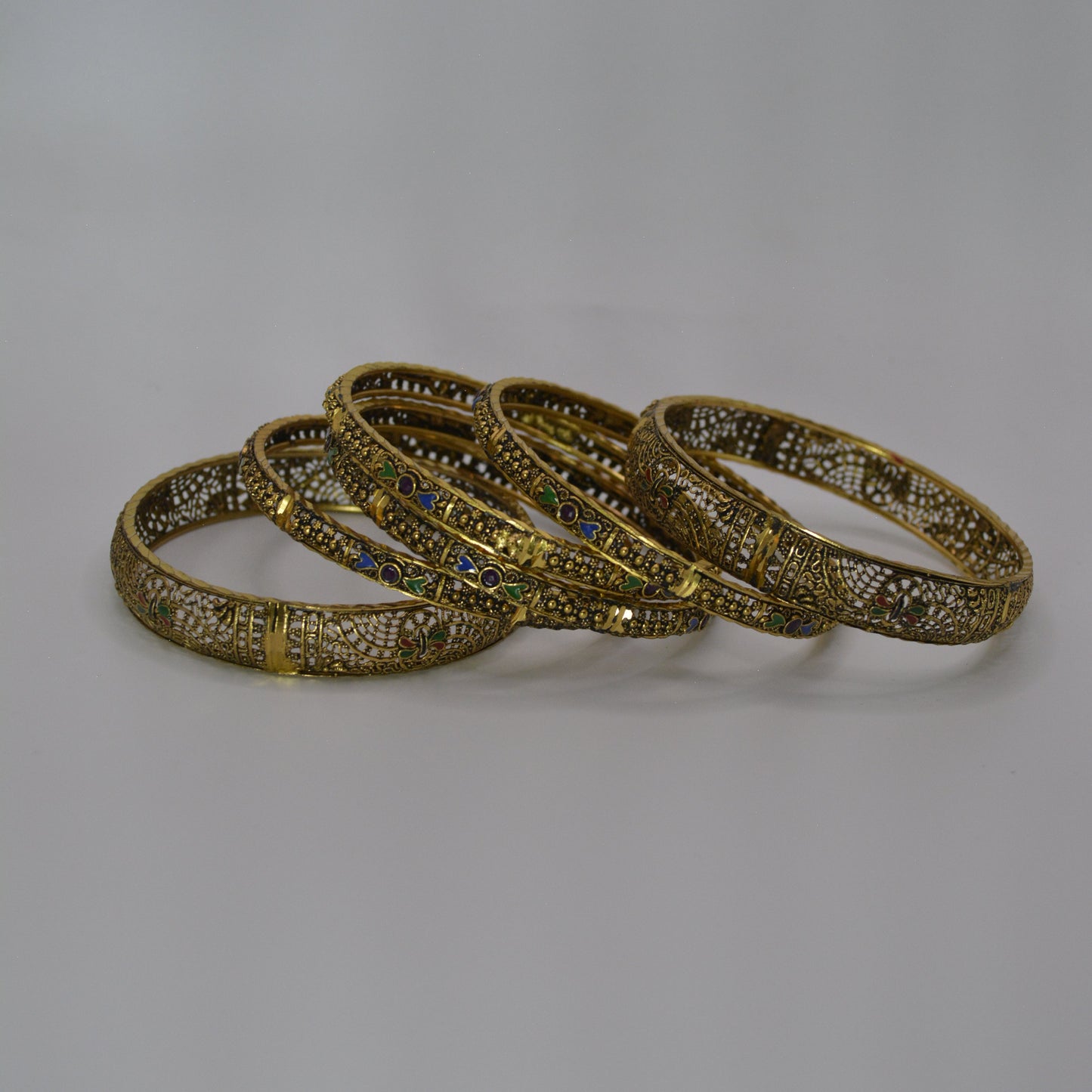 Ornate Lattice work Bangle Set.