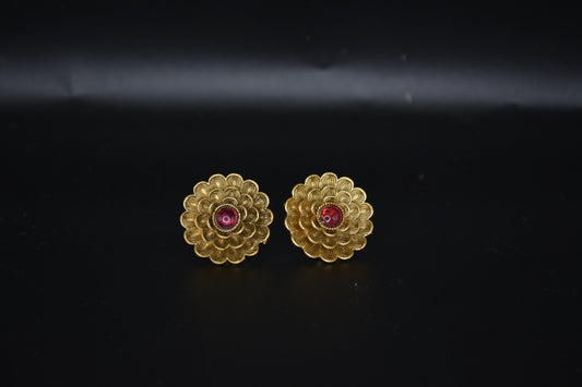 Traditional Gold Floral Earrings