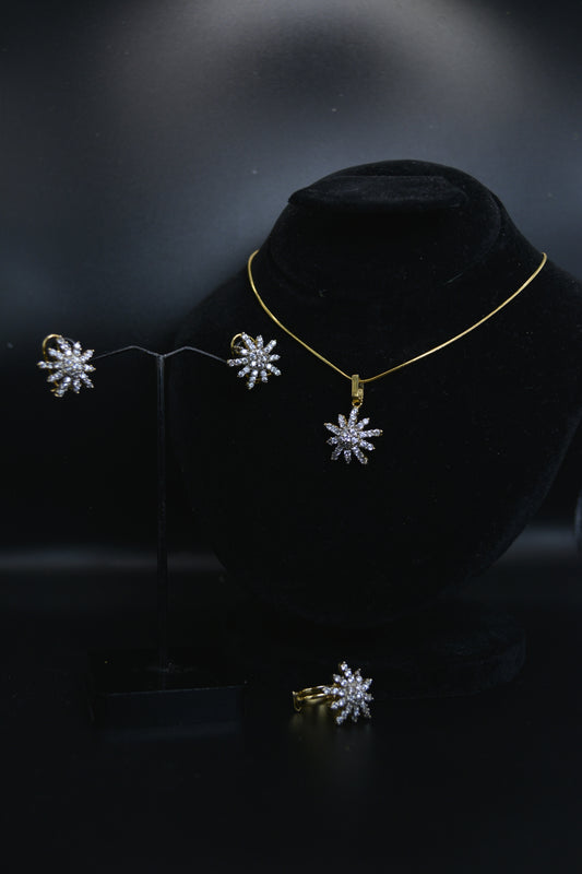 Elegant Gold-Plated Starburst Jewelry Set - Sovrati Jewelry