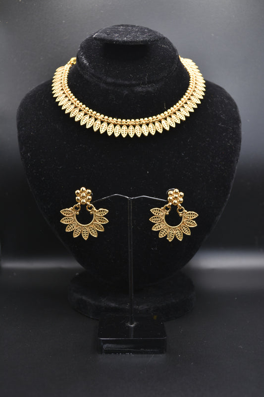 Gold Plated Leaf Jewelry Set - Sovrati Jewelry