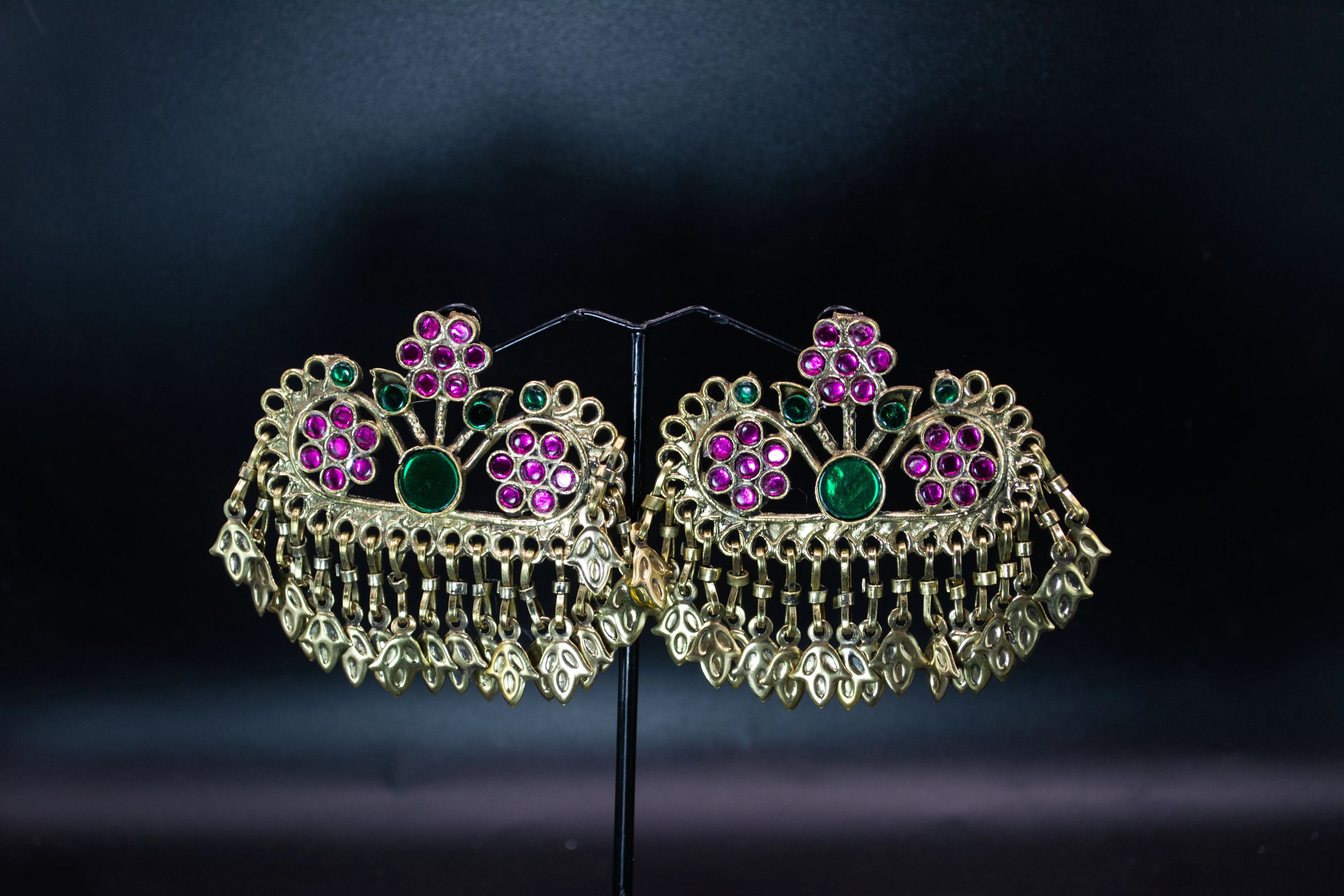 SJE127-Ornate Gold-Colored Earrings-Ornate Gold-Colored Earrings