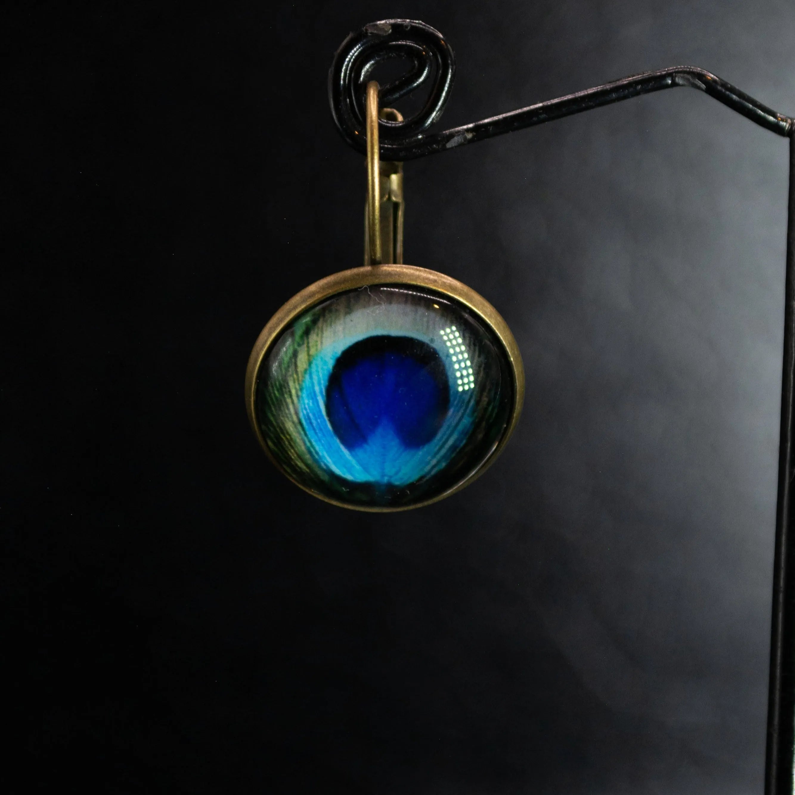 SJE142-Peacock Feather Earrings-Peacock Feather Earrings