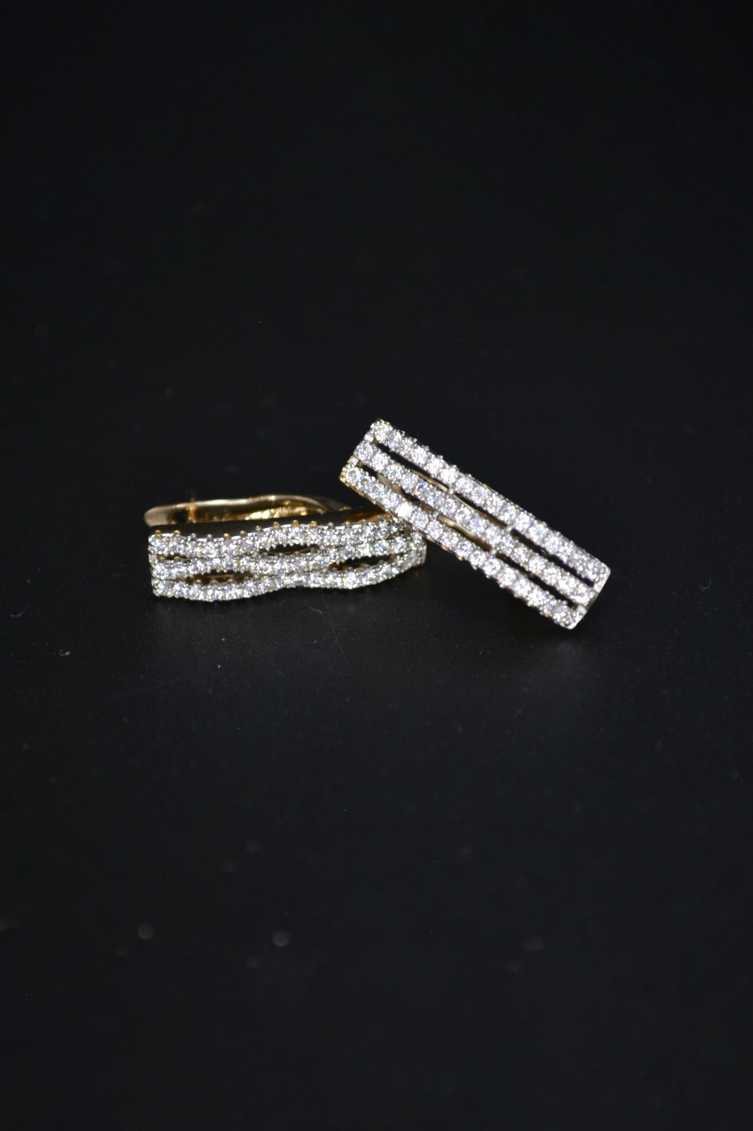 Luxurious Triple Row Hoop Earrings