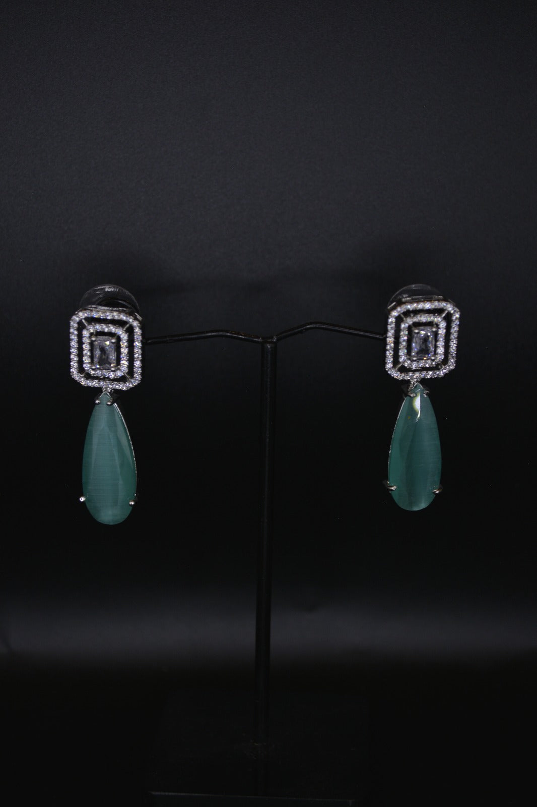 Tear Drop Stone Zirconia Earrings