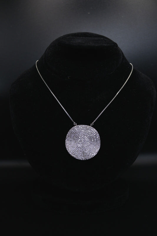 Crystal Disk Pendant Necklace