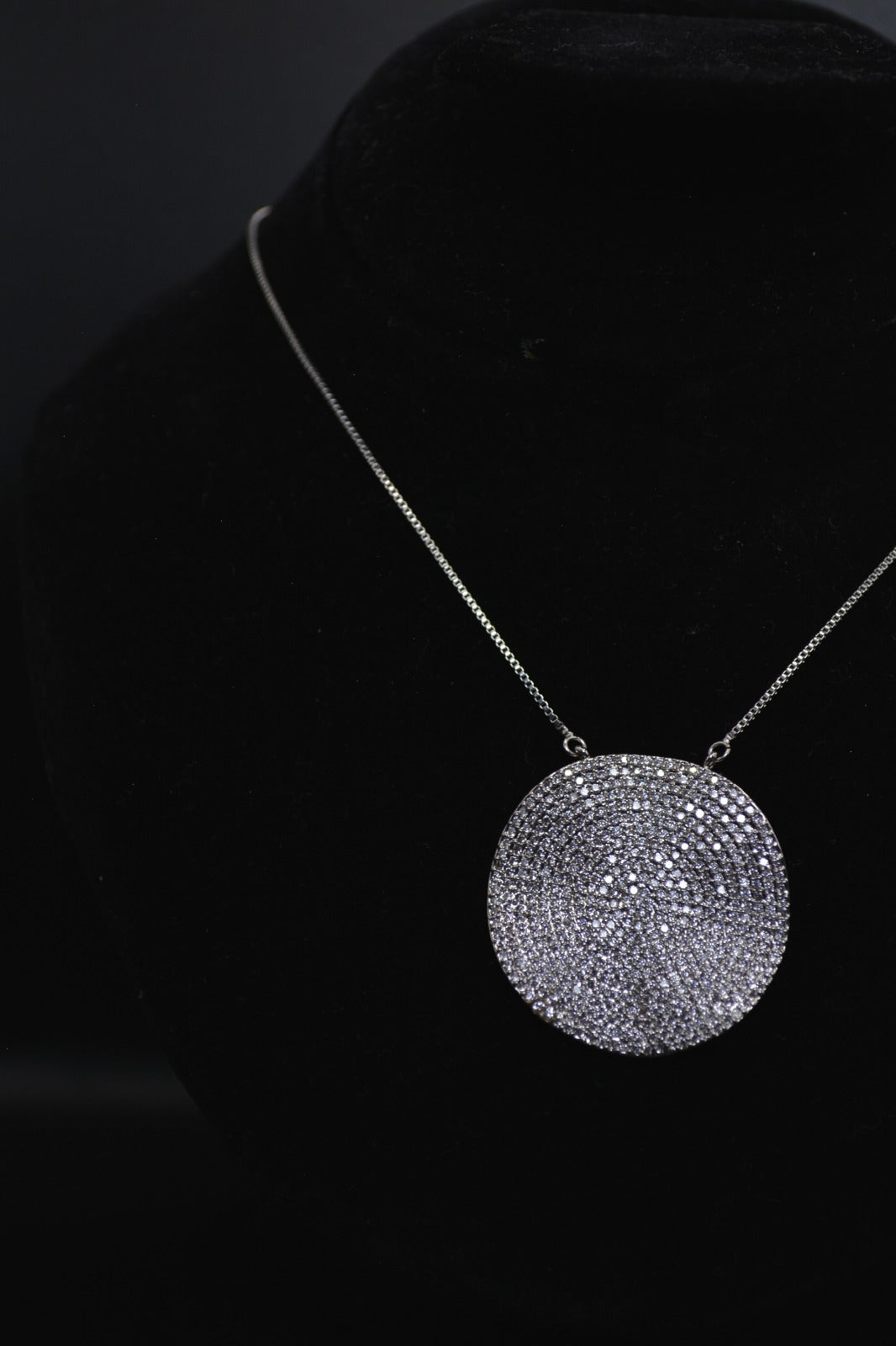 Crystal Disk Pendant Necklace