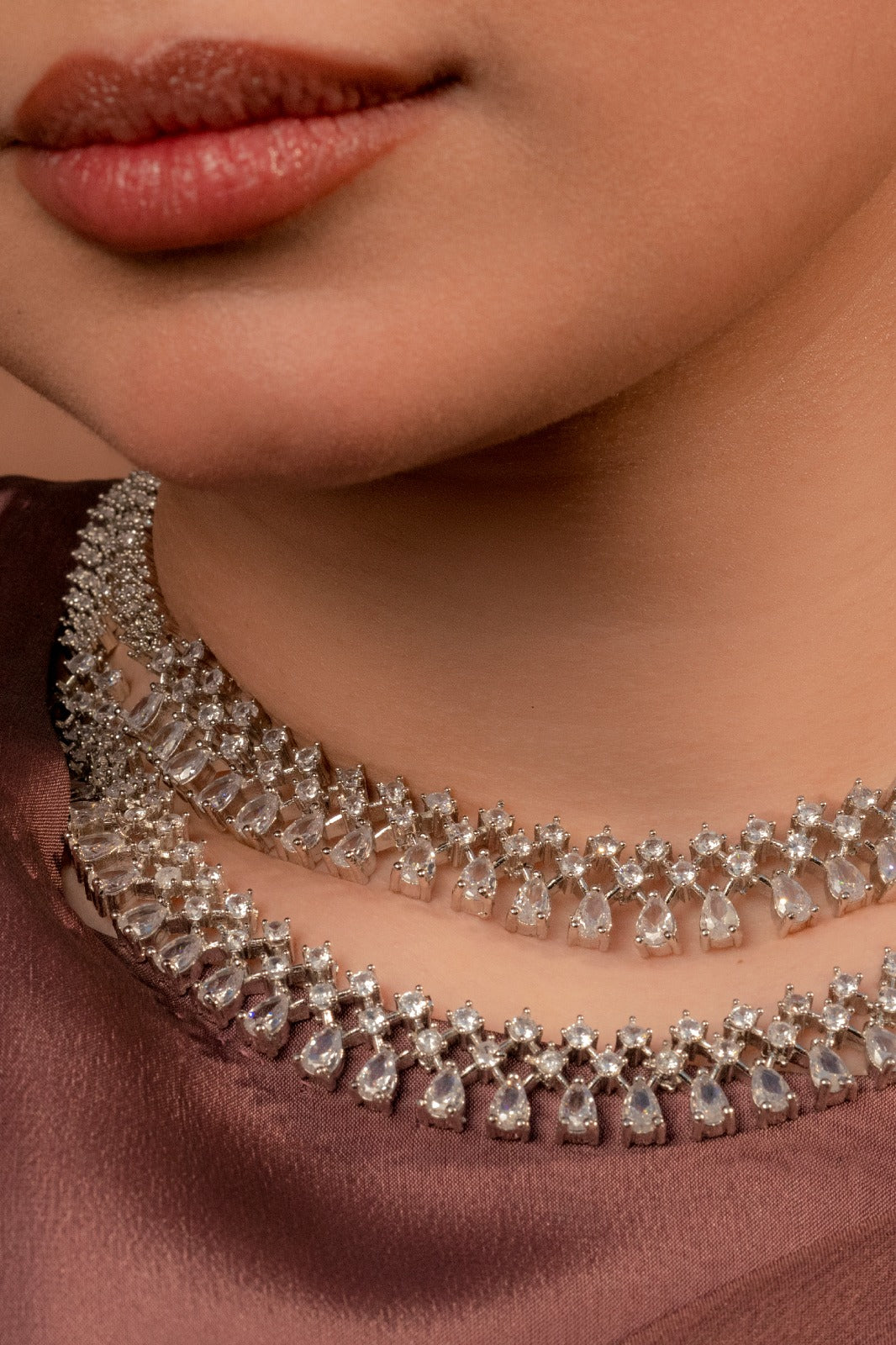 Princess Charm Diamond Cut Layered Necklace