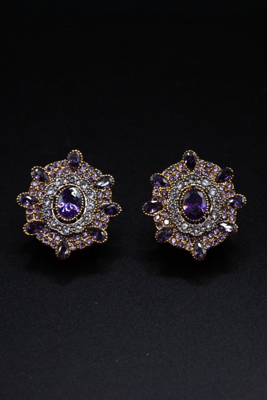 Stone and Zircon Gold plated Tops