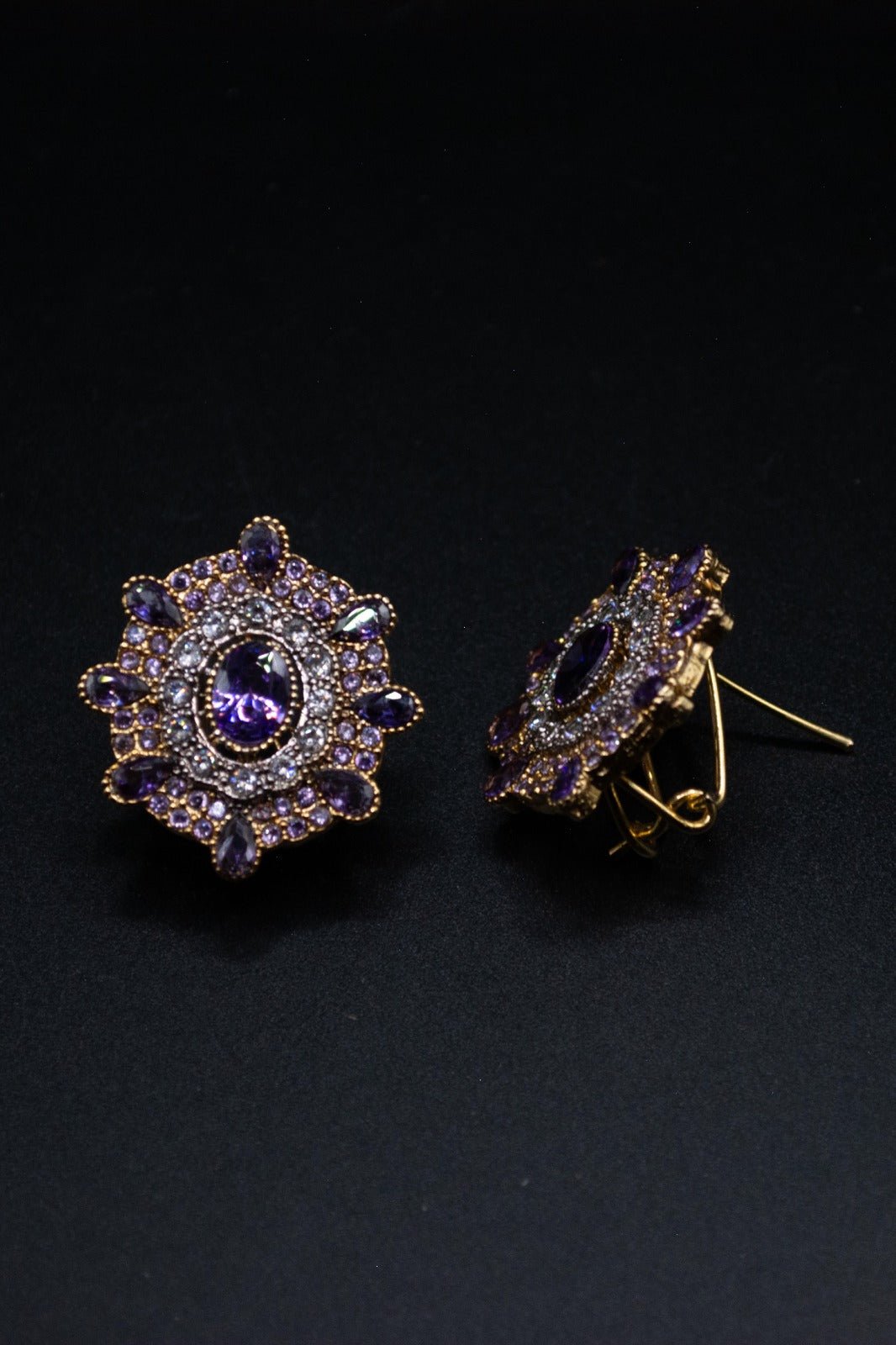 Stone and Zircon Gold plated Tops