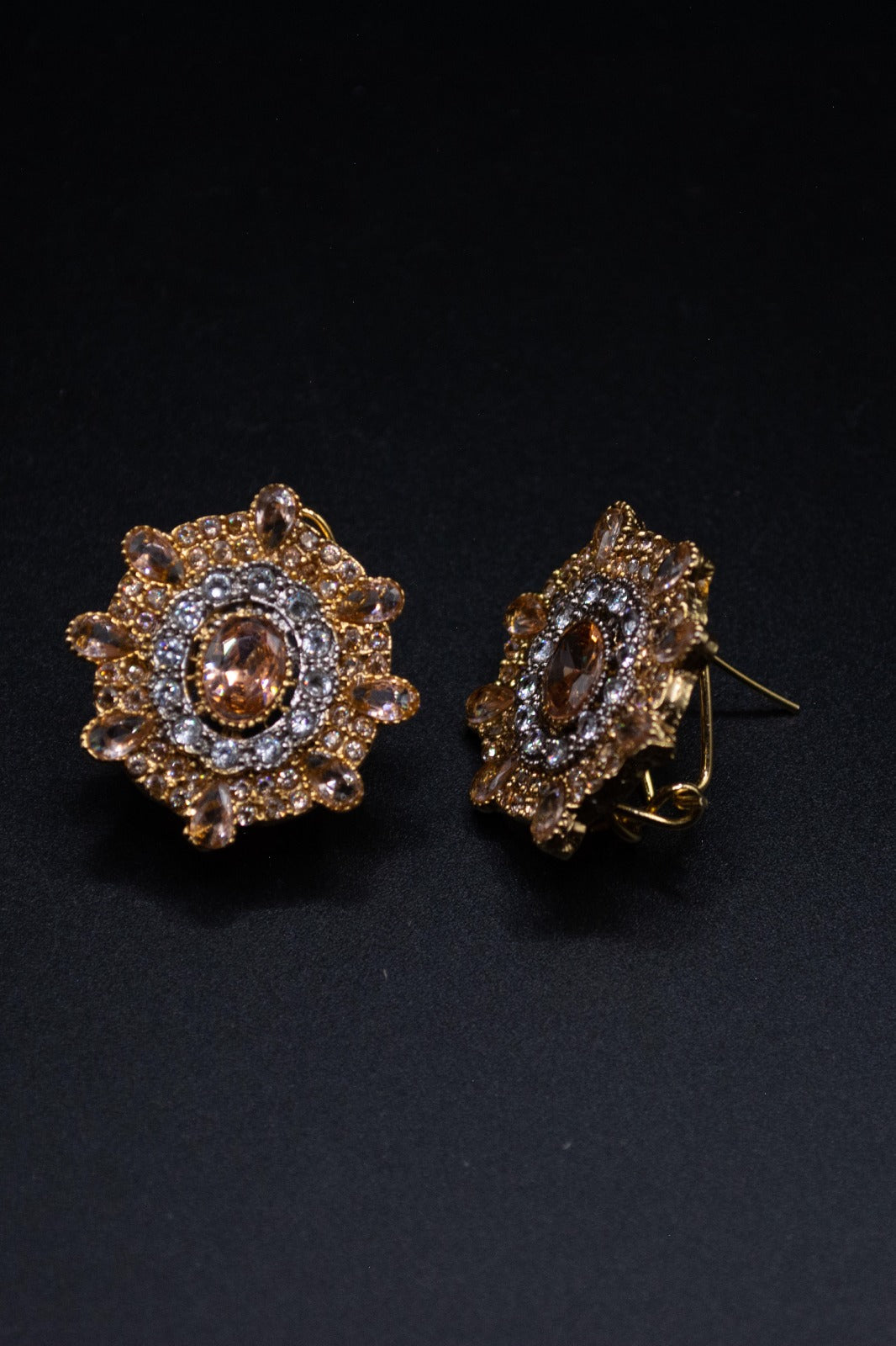 Stone and Zircon Gold plated Tops