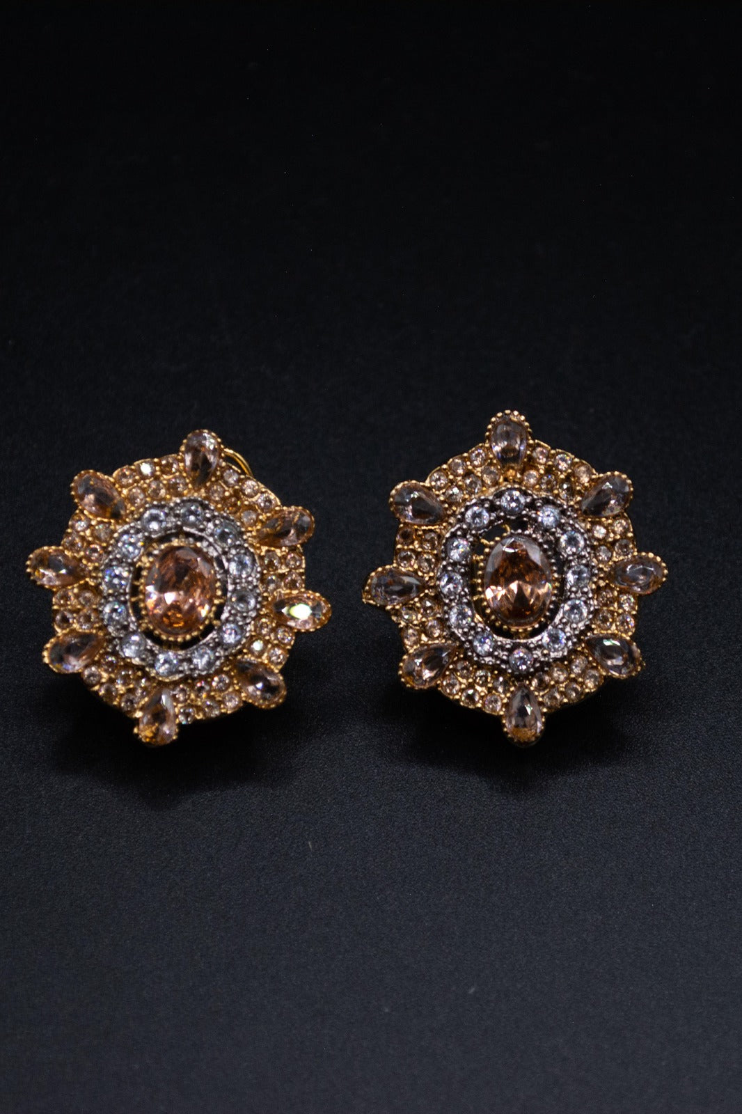 Stone and Zircon Gold plated Tops